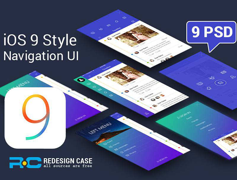 ui设计：IOS9风格APP设计菜单栏PSD免费下载！-易看设计 - 专业设计师平台