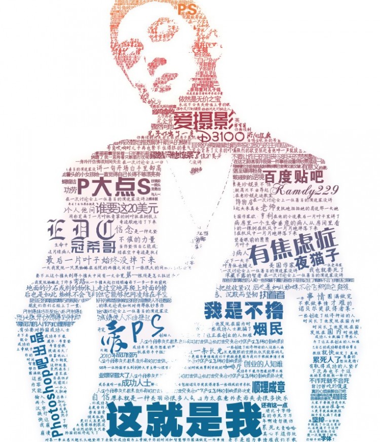 PS教程:轻松五步打造多彩酷炫的标签云文字特效-易看设计 - 专业设计师平台