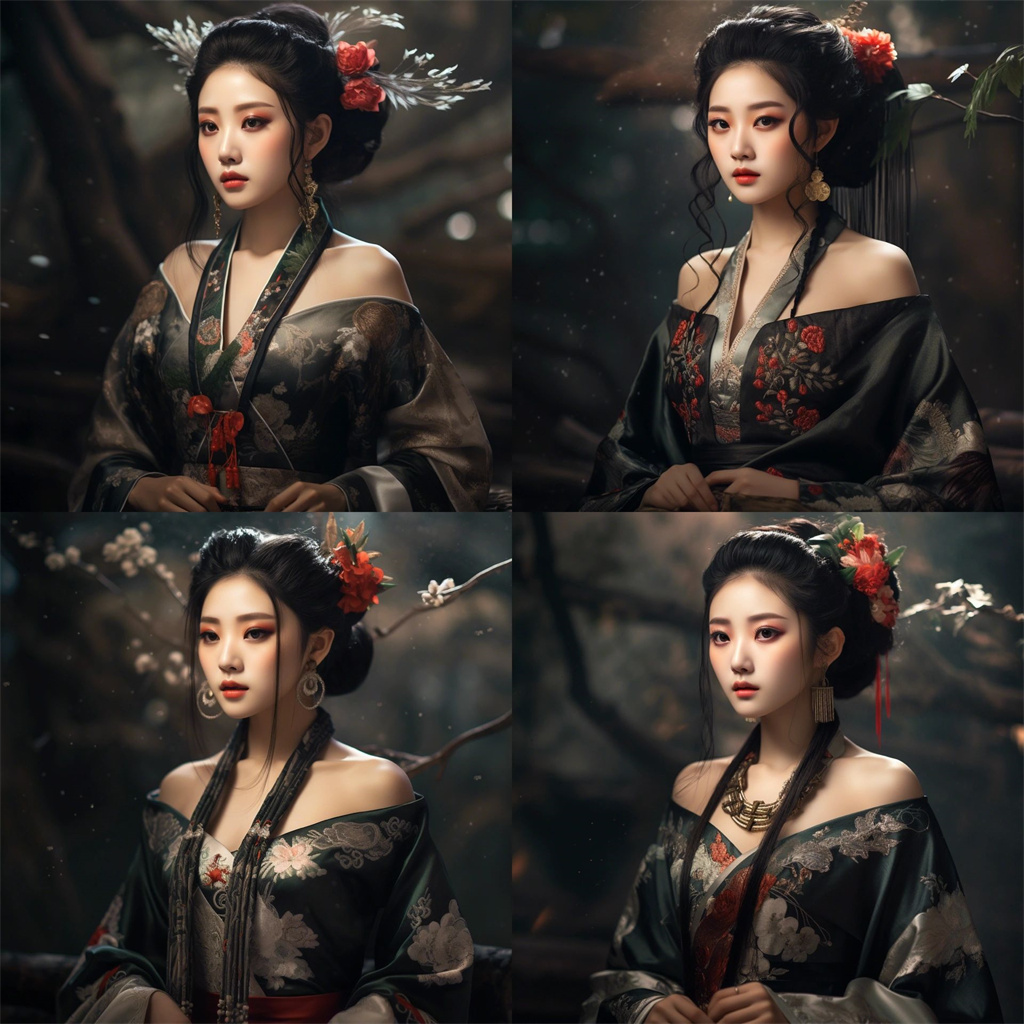 图片[2]-Midjourney 汉服美女！9 组高级感满满的国潮古风写真-易看设计 - 专业设计师平台