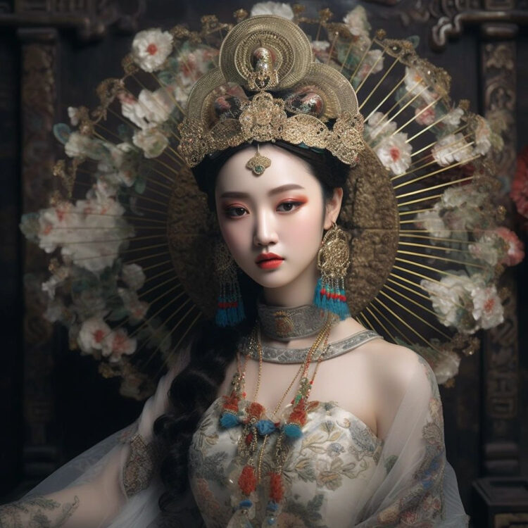 Midjourney 汉服美女！9 组高级感满满的国潮古风写真-易看设计 - 专业设计师平台