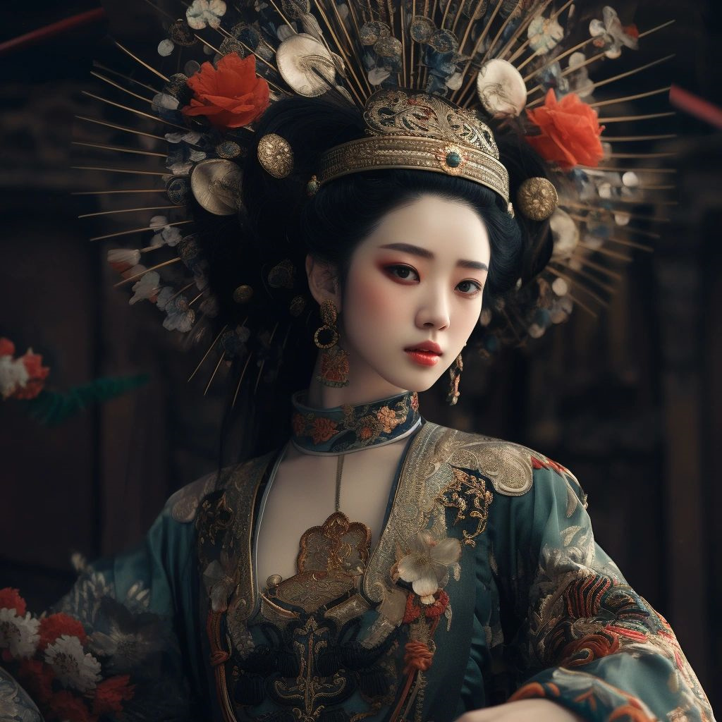 图片[8]-Midjourney 汉服美女！9 组高级感满满的国潮古风写真-易看设计 - 专业设计师平台