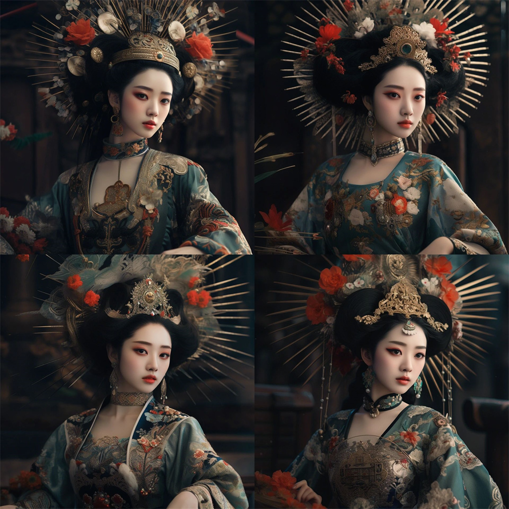 图片[9]-Midjourney 汉服美女！9 组高级感满满的国潮古风写真-易看设计 - 专业设计师平台